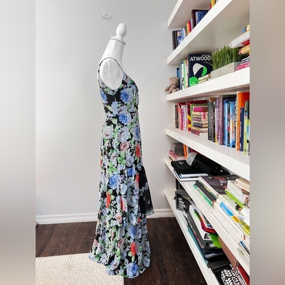 Lulus Effortless Energy Floral Multi Print Asymmetrical Maxi Dress size small - Picture 9 of 13